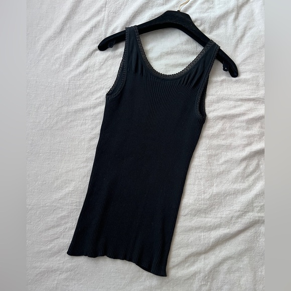 Auth Chanel Mesh CC Logo Black Knit Tank Top - Size 38 - Picture 3 of 10